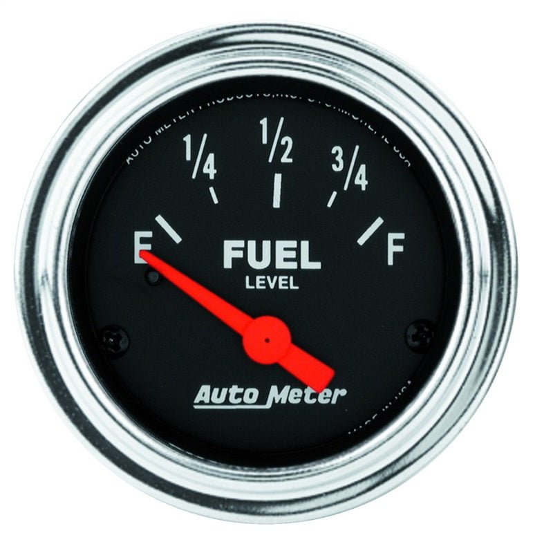 Autometer Traditional Chrome 52mm Short Sweep 0 Ohm - 90 Ohm Full Electrical Fuel Level Gauge AutoMeter Gauges