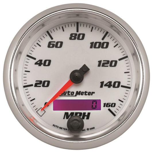 Autometer Pro-Cycle Gauge Speedometer 3 3/8in 160Mph Elec. Programmable White AutoMeter Gauges