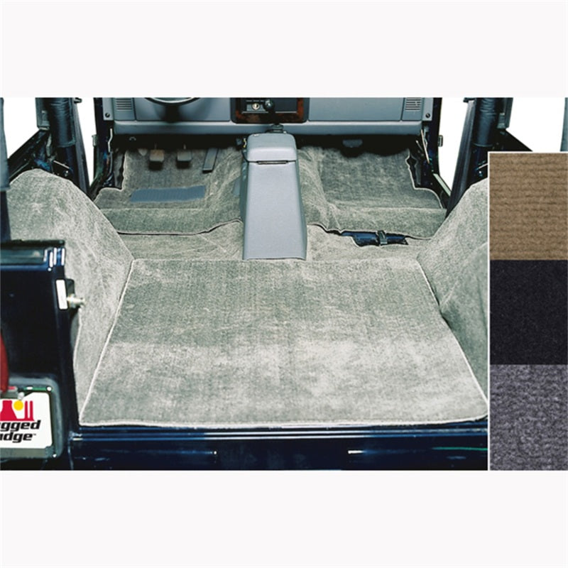 Rugged Ridge Deluxe Carpet Kit Gray 76-95 Jeep CJ / Jeep Wrangler Models Rugged Ridge Floor Mats Carpeted