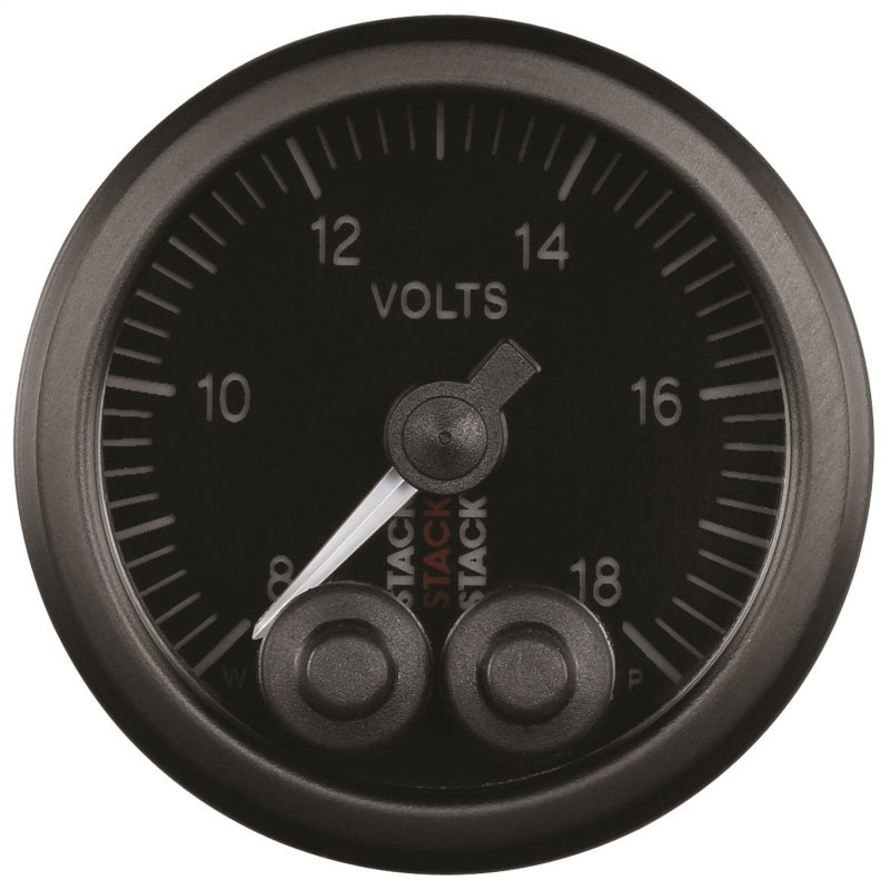 Autometer Stack 52mm 8-18V Pro-Control Battery Voltage Gauge -Black AutoMeter Gauges