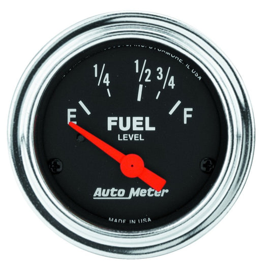 AutoMeter Gauge Fuel Level 2-1/16in. 16 Ohm(e) to 158 Ohm(f) Elec Traditional Chrome AutoMeter Gauges