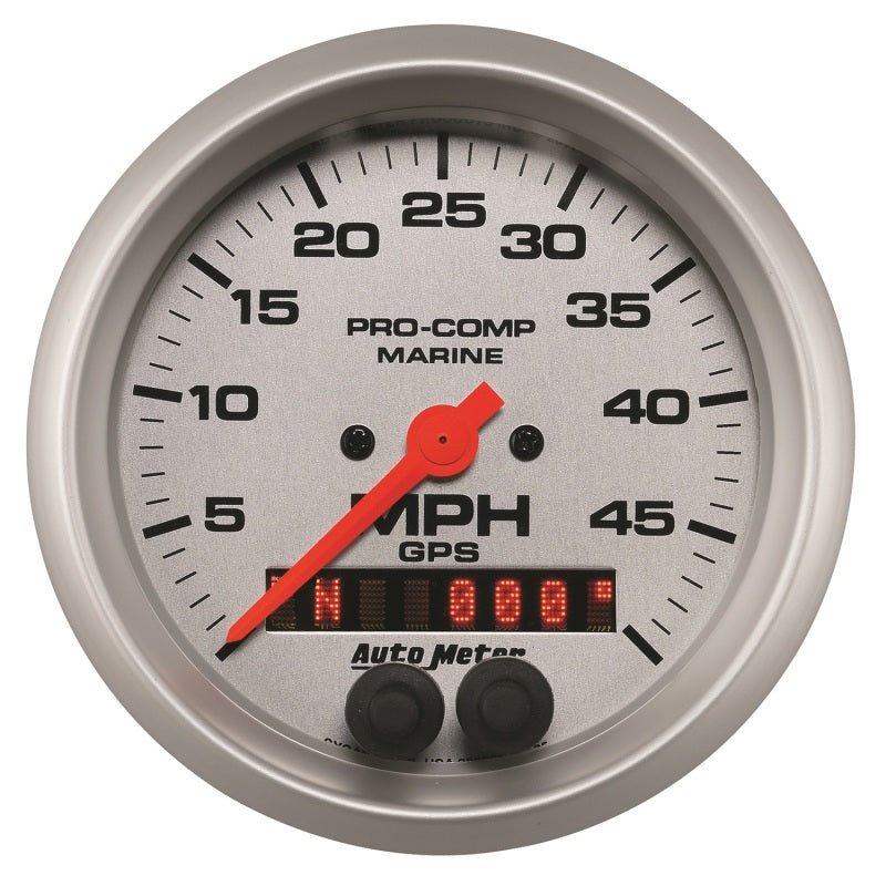 Autometer Marine Silver Ultra-Lite 3-3/8in 50MPH GPS Speedometer Gauge AutoMeter Gauges