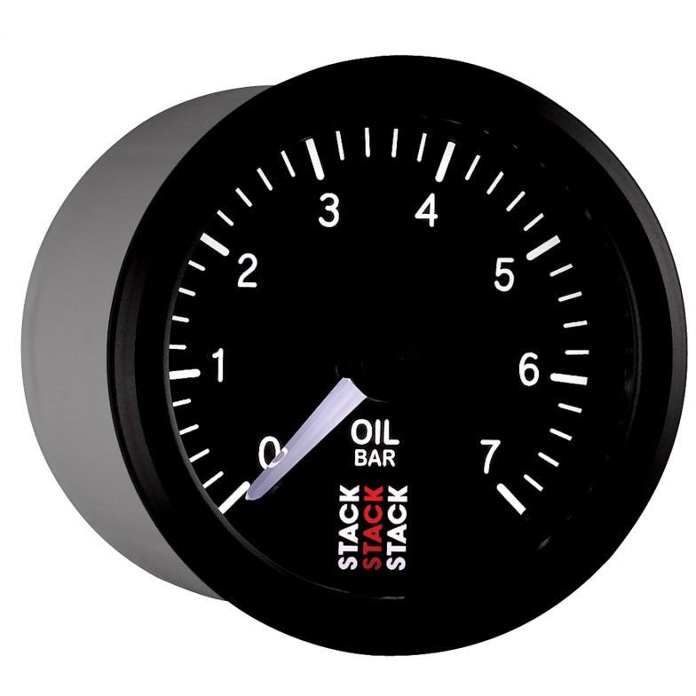 Autometer Stack 52mm 0-7 Bar M10 Male Pro Stepper Motor Oil Pressure Gauge - Black AutoMeter Gauges