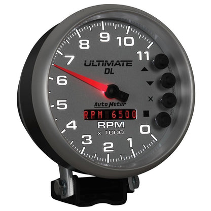 Autometer 5 inch Ultimate DL Playback Tachometer 11000 RPM - Silver AutoMeter Performance Monitors