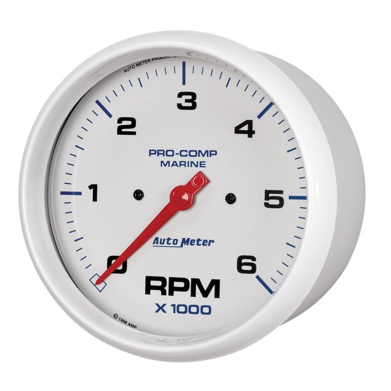 Autometer Marine White Ultra-Lite 5in In-Dash Tachometer 0-6K RPM AutoMeter Gauges