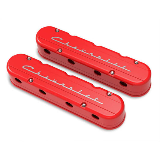 Holley 2-PIECE VALVE COVER GM LS CHEVROLET LOGO Holley