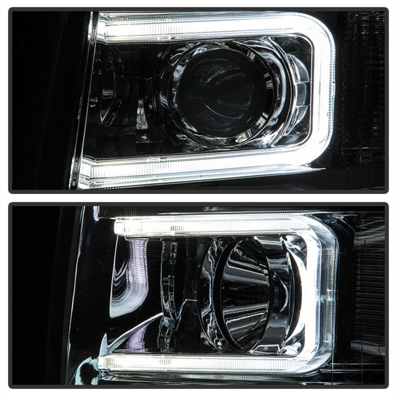 xTune Chevy Silverado 1500/2500/3500 07-13 Halo Projector Headlights Chrome PRO-JH-CS07-LED-C