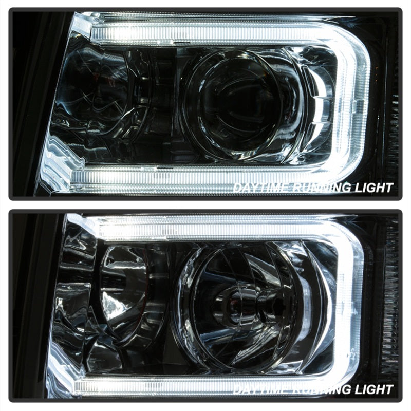 xTune Chevy Silverado 1500/2500/3500 07-13 Halo Projector Headlights Chrome PRO-JH-CS07-LED-C