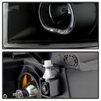 xTune Chevy Silverado 1500/2500/3500 07-13 LED Halo Projector Headlights Black PRO-JH-CSIL07-CFB-BK